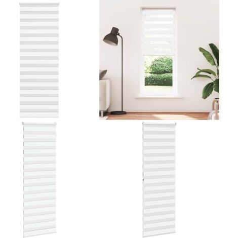 Estor cebra blanco 85x200 cm tejido ancho 80,9 cm poliéster - Estor cebra - Privacidad