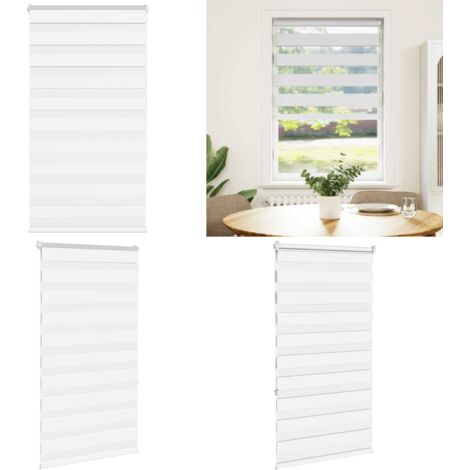 Estor cebra blanco 90x150 cm tejido ancho 85,9 cm poliéster - Estor cebra - Persiana cebra
