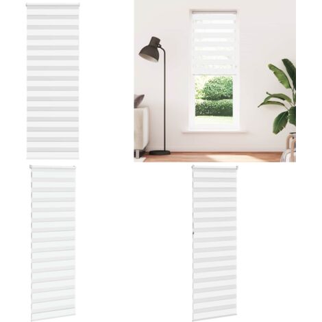 Estor cebra blanco 90x230 cm tejido ancho 85,9 cm poliéster - Estor cebra - Persiana cebra