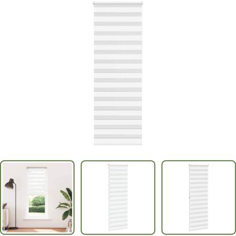 Estor cebra - Estor cebra blanco 80x200 cm tejido ancho 75,9 cm poliéster