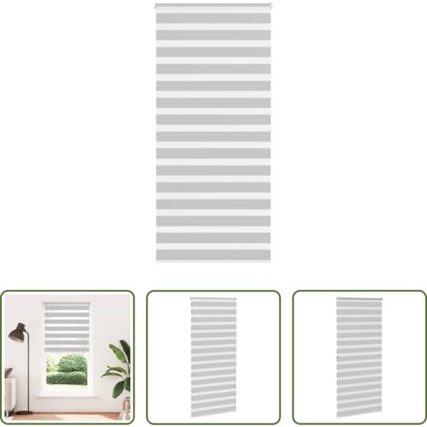 Estor cebra -  Estor cebra gris claro 100x200cm tejido ancho 95,9cm poliéster