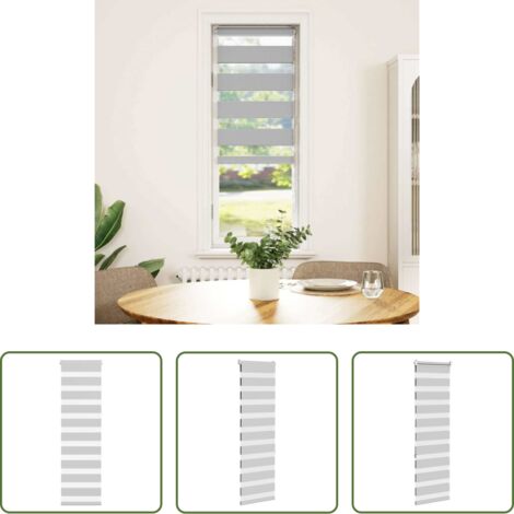 Estor cebra -  Estor cebra gris claro 40x150 cm tejido ancho 35,9 cm poliéster