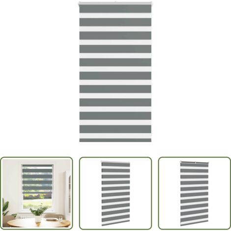 Estor cebra -  Estor cebra gris oscuro 70x100cm tejido ancho 65,9 cm poliéster