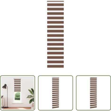 Estor cebra - Estor cebra marrón 65x200 cm tejido ancho 55,9 cm poliéster