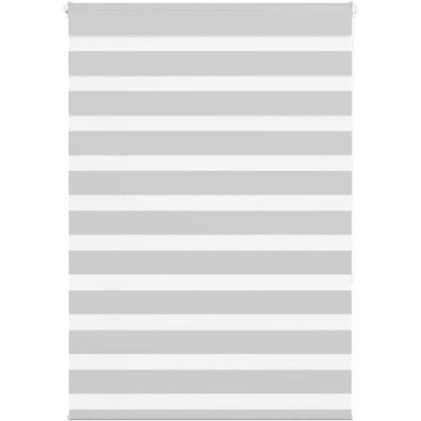 Estor cebra gris claro 100x150 cm tejido ancho 95,9cm poliéster