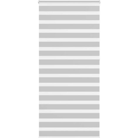 Estor cebra gris claro 100x230 cm tejido ancho 95,9cm poliéster