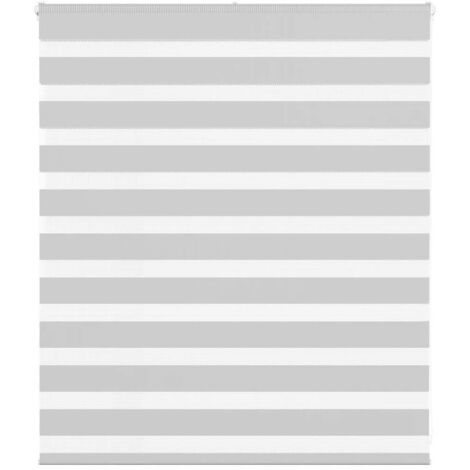 Estor cebra gris claro 130x100cm tejido ancho 125,9cm poliéster