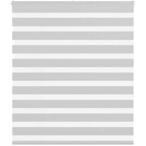 Estor cebra gris claro 135x150cm tejido ancho 130,9cm poliéster