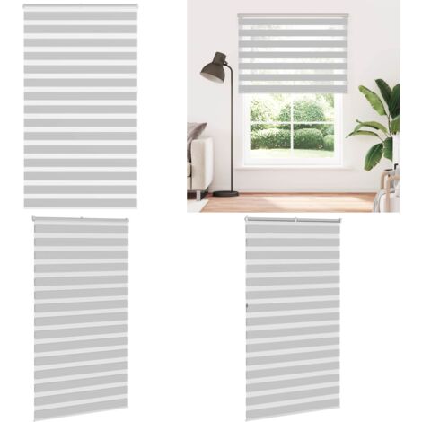 Estor cebra gris claro 135x230cm tejido ancho 130,9cm poliéster - Estor cebra - Persiana de tela
