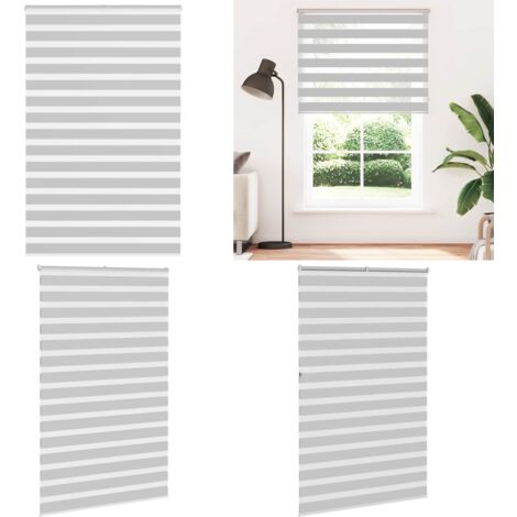 Estor cebra gris claro 150x230cm tejido ancho 145,9cm poliéster - Estor cebra - Persiana enrollable