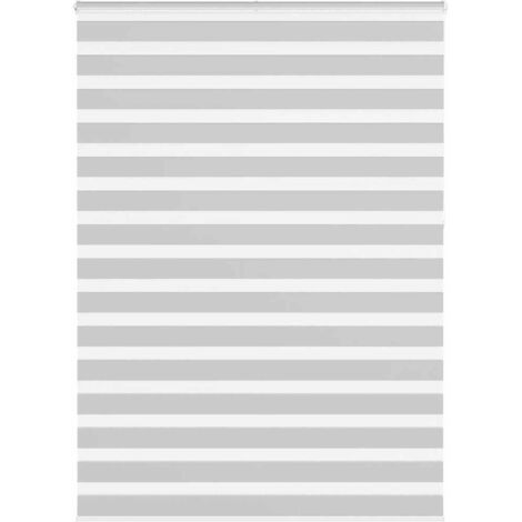 Estor cebra gris claro 165x230cm tejido ancho 160,9cm poliéster
