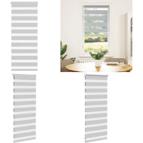 Estor cebra gris claro 60x100cm tejido ancho 55,9 cm poliéster - Estor cebra - Persiana de tela