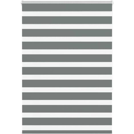 Estor cebra gris oscuro 100x150cm tejido ancho 95,9cm poliéster