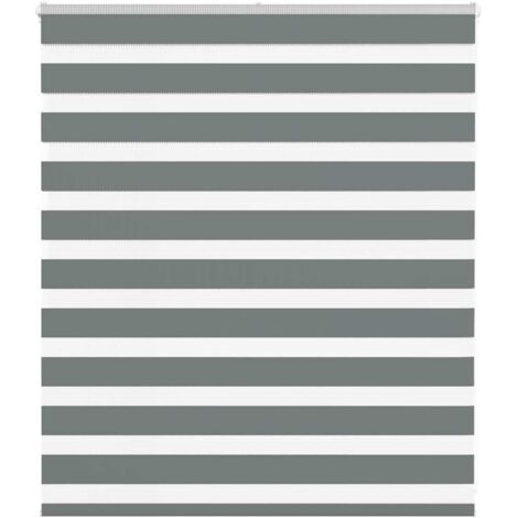 Estor cebra gris oscuro tejido ancho 130,9 cm poliéster