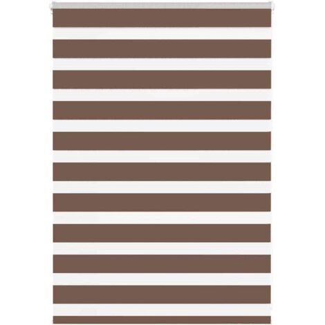 Estor cebra marrón 100x100 cm tejido ancho 95,9 cm poliéster