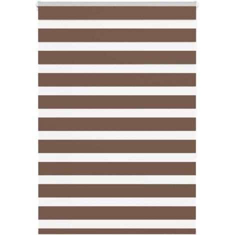 Estor cebra marrón 100x150 cm tejido ancho 95,9 cm poliéster