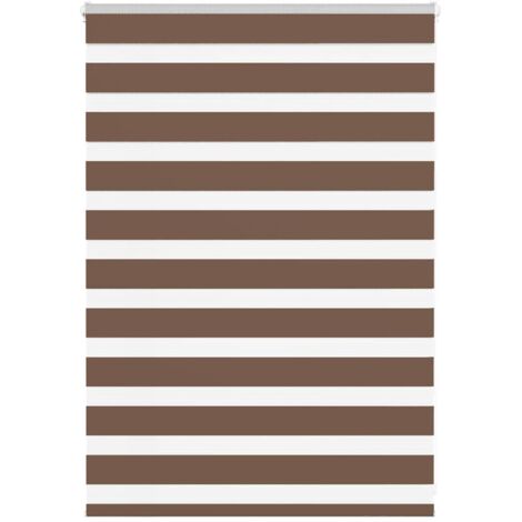 Estor cebra marrón 105x100 cm tejido ancho 100,9 cm poliéster