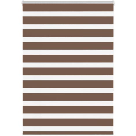 Estor cebra marrón 105x150 cm tejido ancho 100,9 cm poliéster