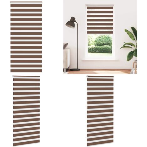 Estor cebra marrón 105x200 cm tejido ancho 100,9 cm poliéster - Estor cebra - Persiana enrollable