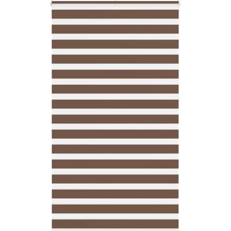Estor cebra marrón 130x230 cm tejido ancho 125,9 cm poliéster