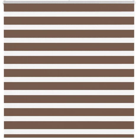 Estor cebra marrón 145x100 cm tejido ancho 140,9 cm poliéster