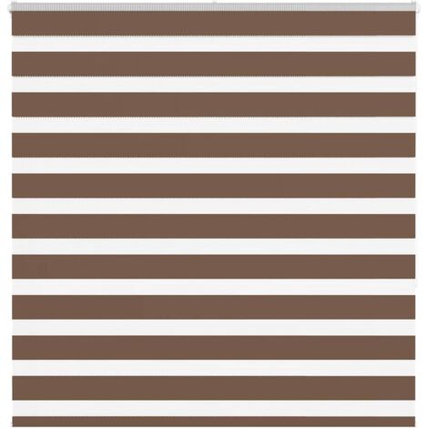 Estor cebra marrón 145x150 cm tejido ancho 140,9 cm poliéster