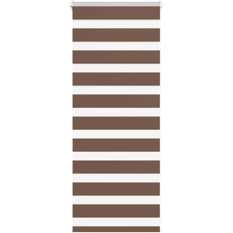 Estor cebra marrón 55x100 cm tejido ancho 50,9 cm poliéster