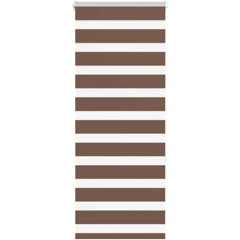 Estor cebra marrón 55x150 cm tejido ancho 50,9 cm poliéster