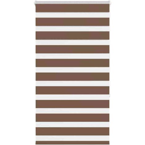 Estor cebra marrón 90x150 cm tejido ancho 85,9 cm poliéster