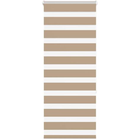 Estor cebra marrón arena tejido ancho 60,9 cm poliéster