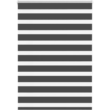 Estor cebra negro 105x150 cm tejido ancho 100,9 cm poliéster