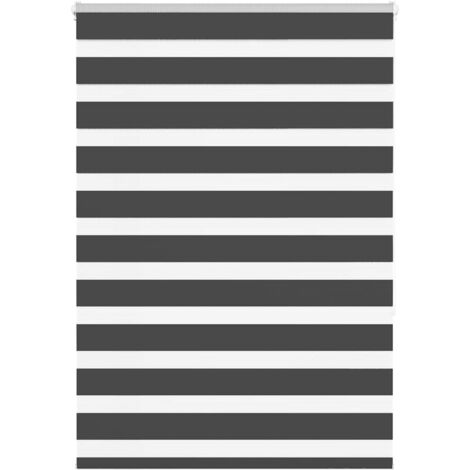 Estor cebra negro 115x150 cm tejido ancho 110,9 cm poliéster