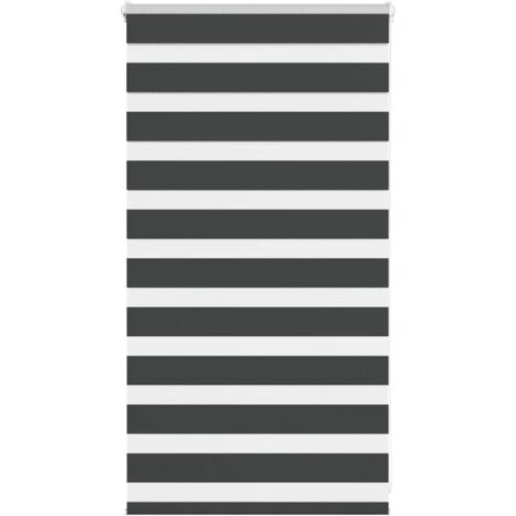 Estor cebra negro 80x100 cm tejido ancho 75,9 cm poliéster