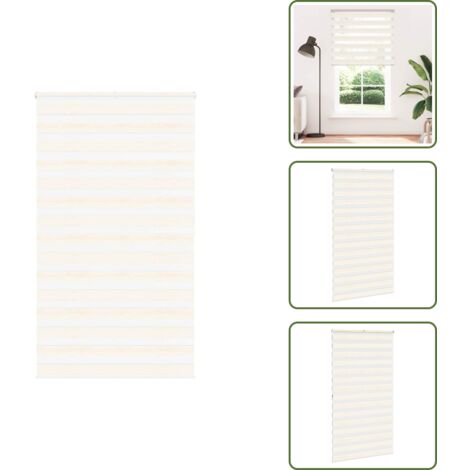 Estor de poliéster - vidaXL Estor cebra beige mármol tejido ancho 120,9 cm poliéster - Persiana con cadena