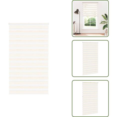 Estor de poliéster - vidaXL Estor cebra beige mármol tejido ancho 125,9 cm poliéster - Persiana con cadena