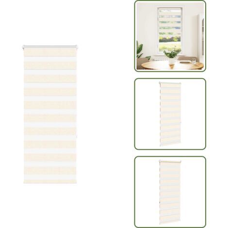 Estor de poliéster - vidaXL Estor cebra beige mármol tejido ancho 55,9 cm poliéster - Persiana con cadena