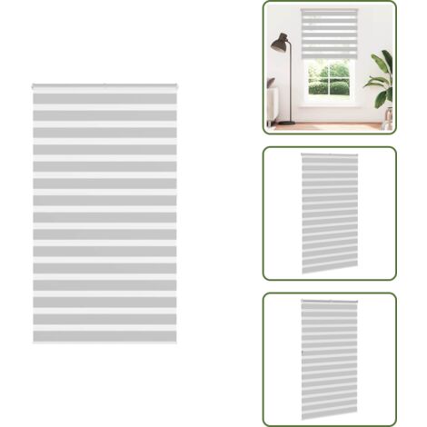Estor de poliéster - vidaXL Estor cebra gris claro 120x230cm tejido ancho 115,9cm poliéster - Persiana con cadena