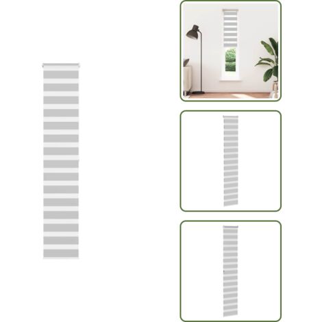 Estor de poliéster - vidaXL Estor cebra gris claro 50x200cm tejido ancho 45,9 cm poliéster - Persiana con cadena