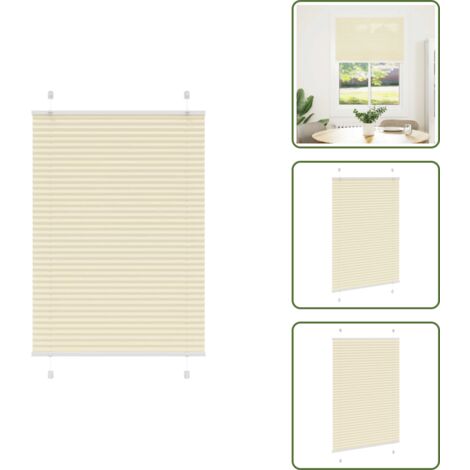 Estor de poliéster - vidaXL Estor Plisado crema 90x100 cm Tela Ancho 89,4 cm Poliéster - Privacidad
