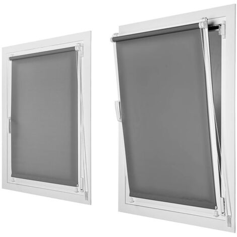 Estor enrollable clip & fix 120x180cm gris asfalto cintacor - storplanet