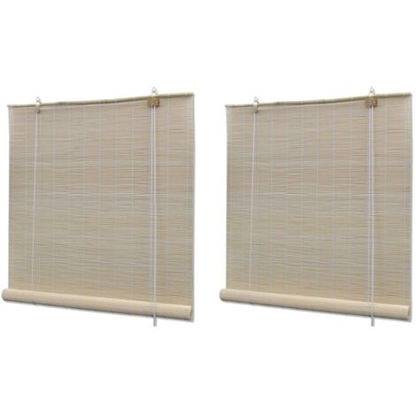 Estor enrollable de bambú natural 2 unidades 120x160 cm vidaXL