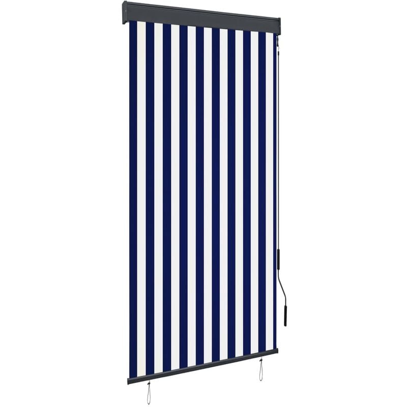 

Estor enrollable de exterior azul y blanco 100x250 cm