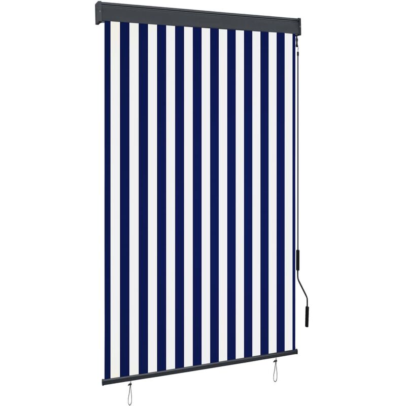 

Estor enrollable de exterior azul y blanco 120x250 cm - Azul