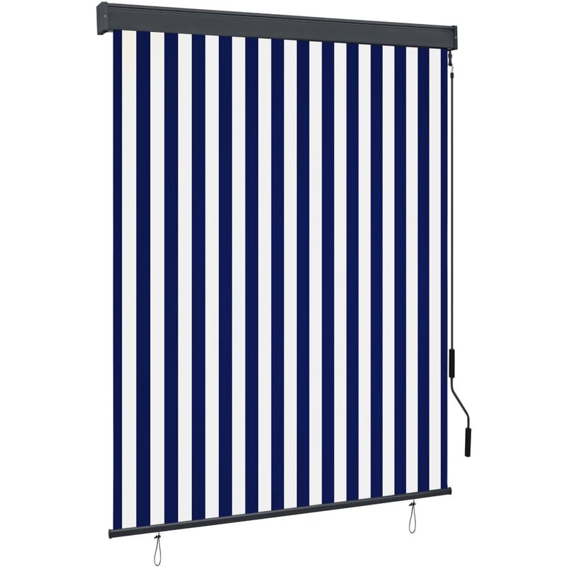

Estor enrollable de exterior azul y blanco 140x250 cm - Azul