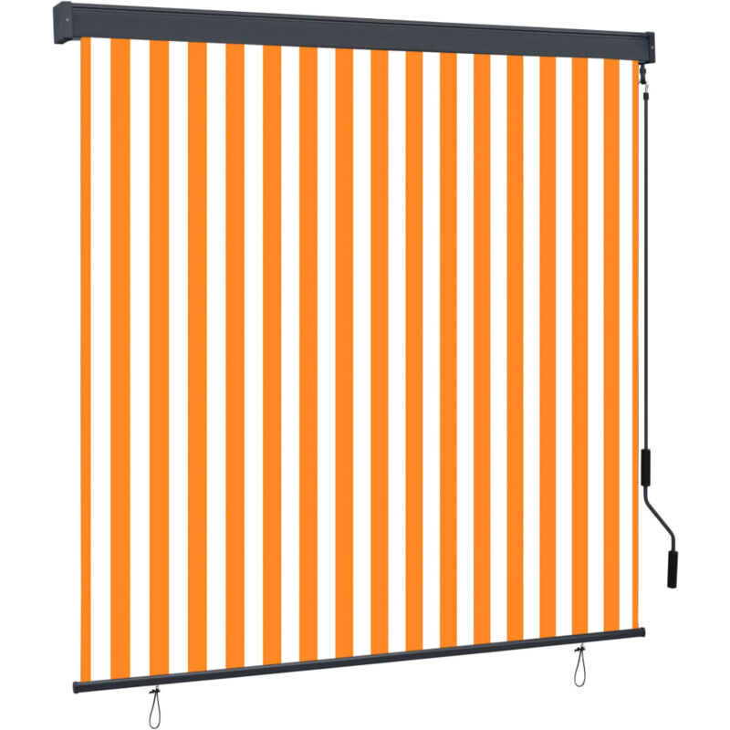 

vidaXL Estor enrollable de exterior blanco y naranja 170x250 cm - Naranja