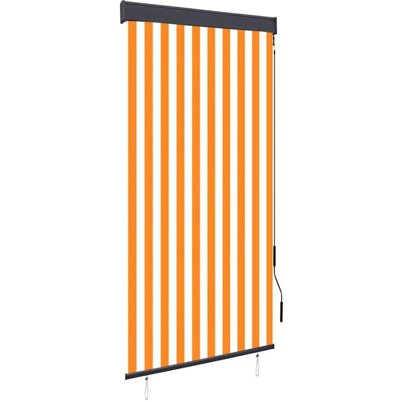 

vidaXL Estor enrollable de exterior blanco y naranja 100x250 cm - Naranja