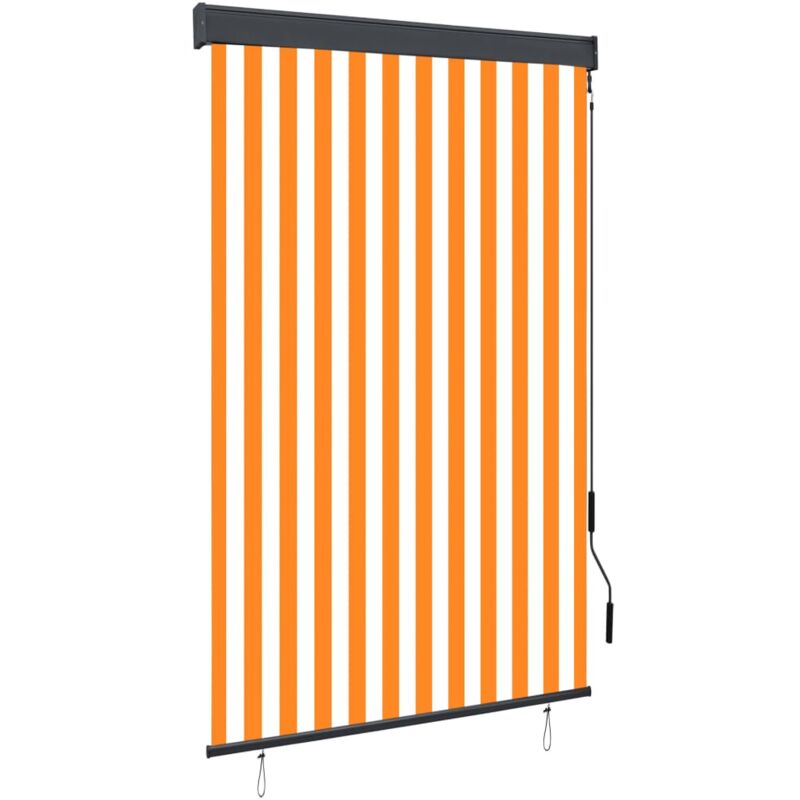 

vidaXL Estor enrollable de exterior blanco y naranja 120x250 cm - Naranja
