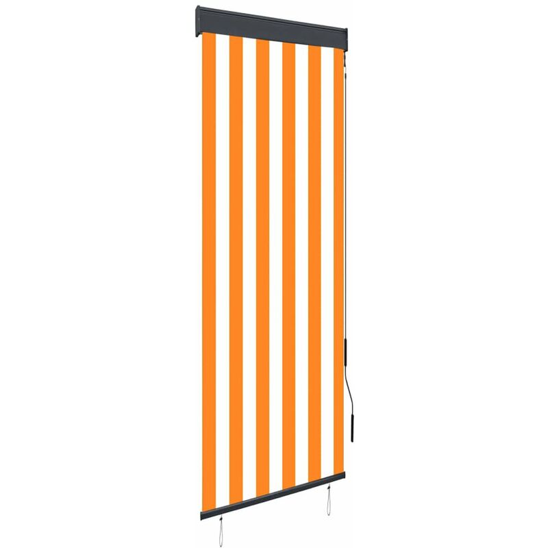 

Estor enrollable de exterior blanco y naranja 60x250 cm
