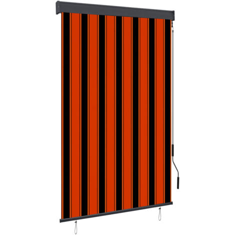 Estor enrollable de exterior naranja y marrón 120x250 cm