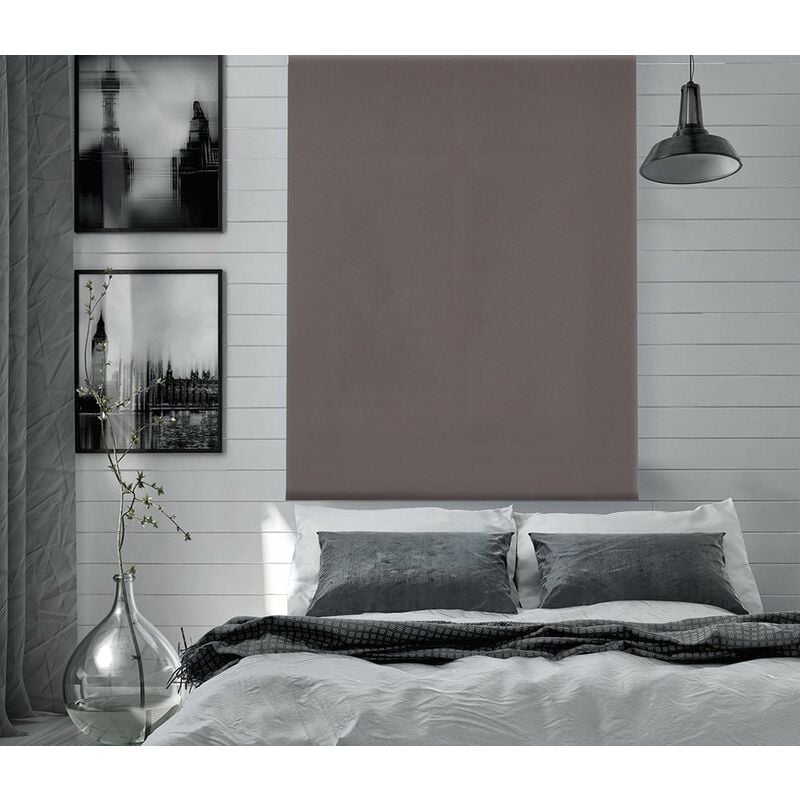 

Estor Enrollable Dark Opaco Liso 205-Gris Marrón 70x230cm - Happystor